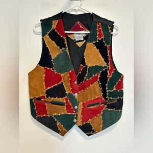 VTG Cheyenne Outfitters SzS Patchwork Leather western boho Rockabilly roper Vest